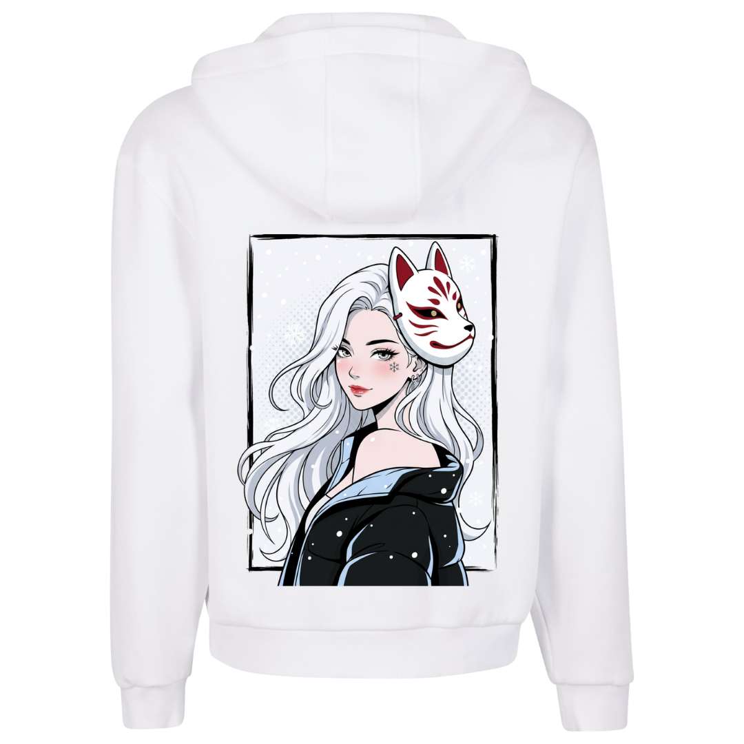 Kitsune Maske Premium Zipper Hoodie