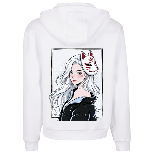 Kitsune Maske Premium Zipper Hoodie