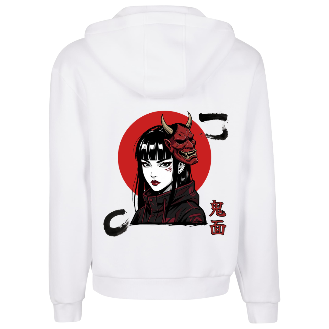 Oni Maske Premium Zipper Hoodie